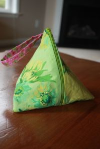 green teardrop bag